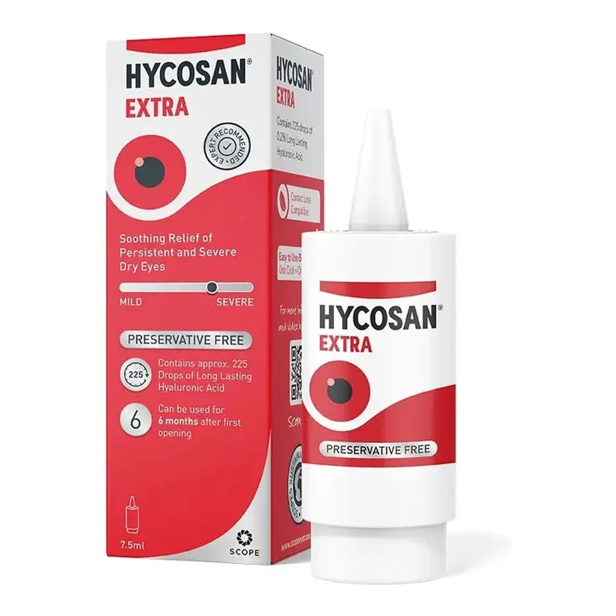 Hycosan Extra Eye Drops 7.5ml front packaging