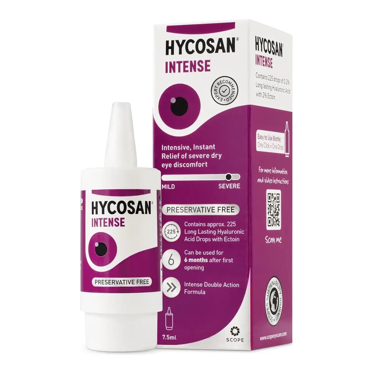 Hycosan Intense Eye Drops 7.5ml front packaging