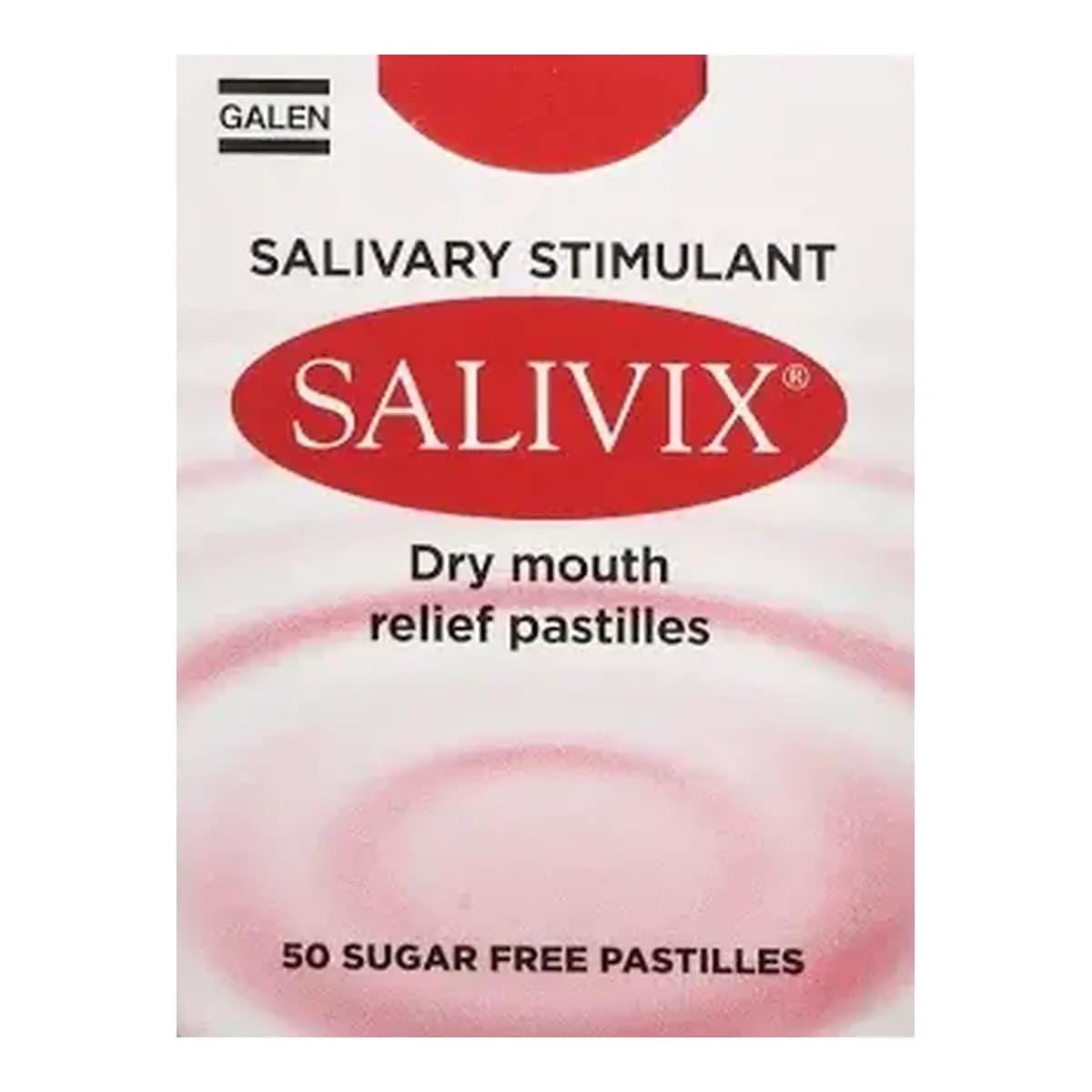 Salivix Dry Mouth Relief Pastilles 50 Count front packaging