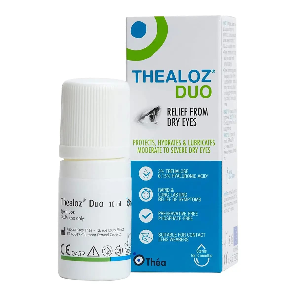 Thealoz Duo Eye Drops 10ml front packaging